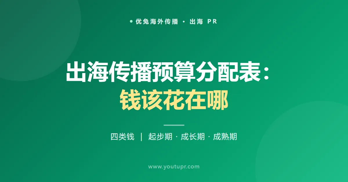出海传播预算分配表:钱该花在哪